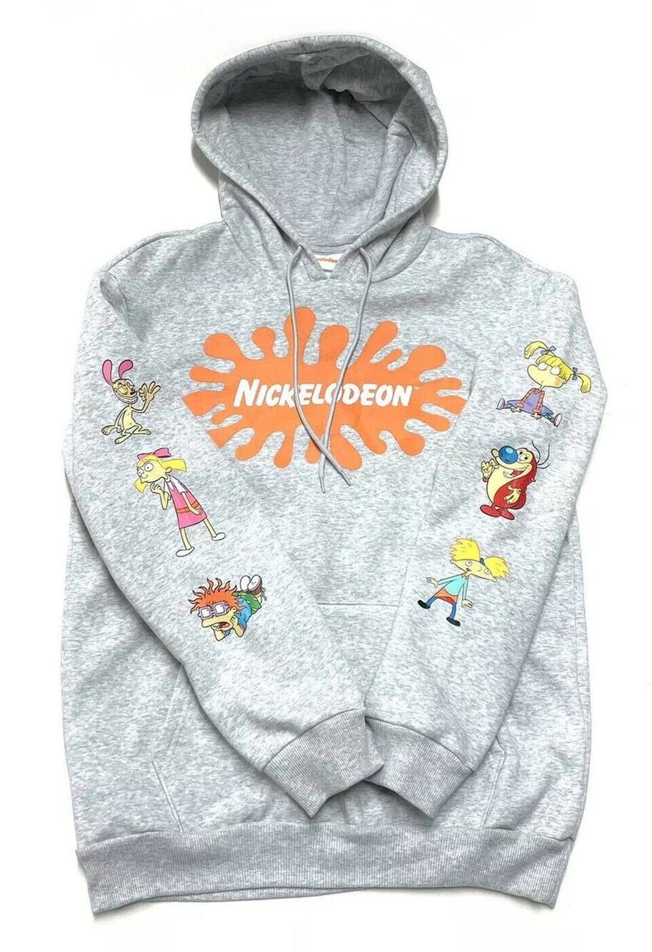 Nickelodeon Ren & Stimpy Rugrats Hoodie Size M Medium 90s Cartoons Sweatshirt